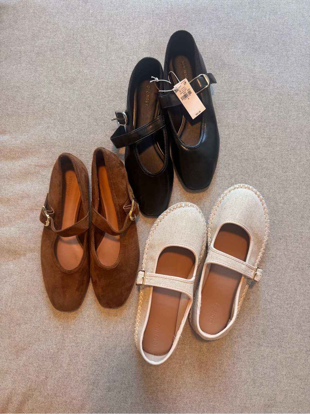 NWOT Old Navy Mary Jane Flats in Black, Brown & Cream